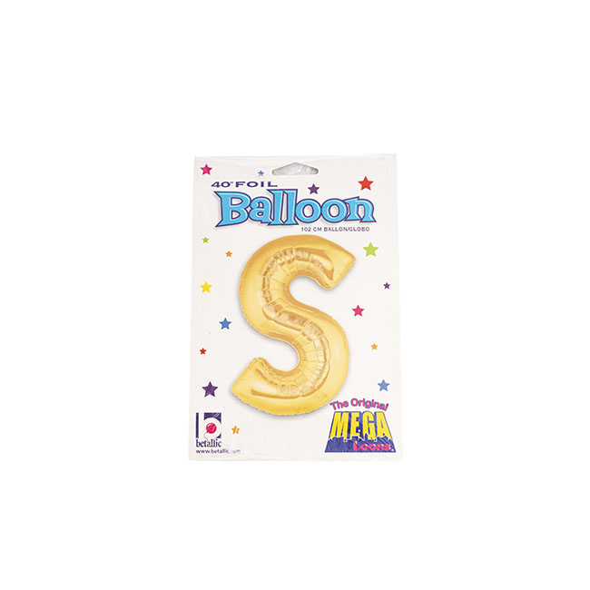 Foil Balloon 40 (101.6cmH) Letter S Gold