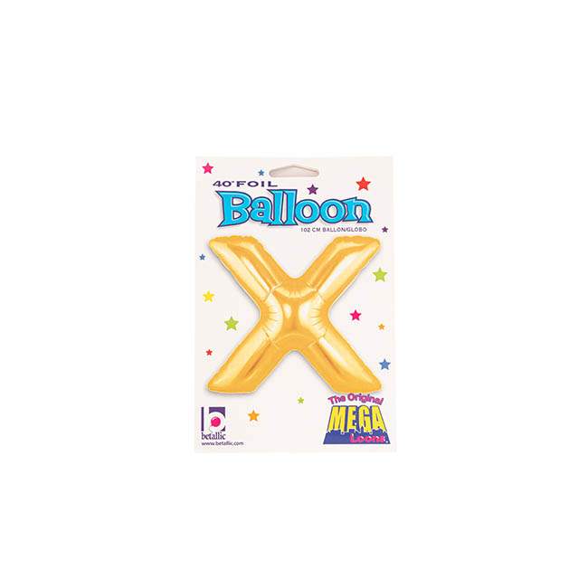 Foil Balloon 40 (101.6cmH) Letter X Gold