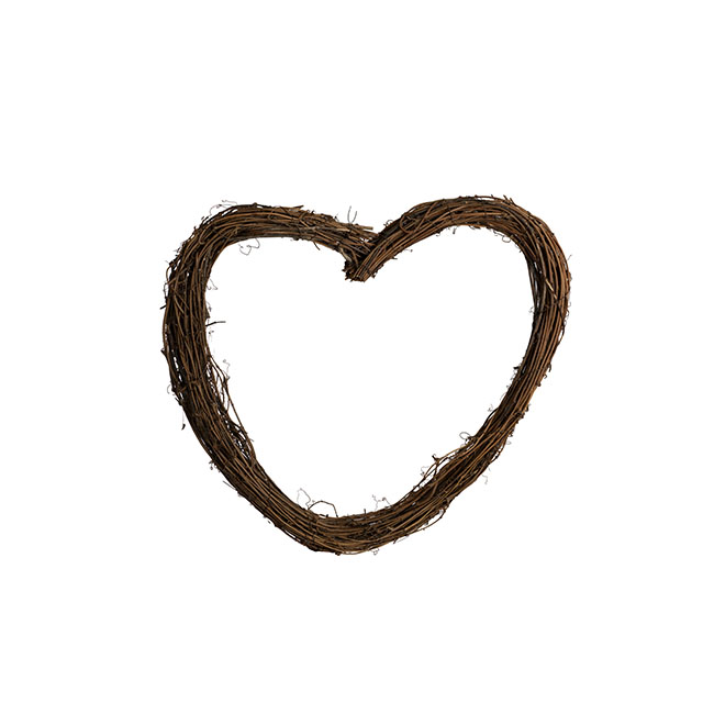 Grapevine Heart Rattan Wreath Brown (30cmD)