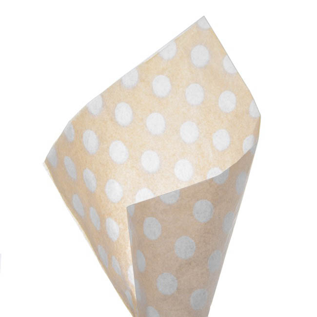 Tissue Paper Packs 100 17gsm Natural Dots White(50x70cm)