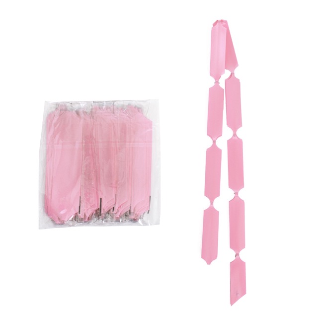 Ribbon Pull Bow Pom Pom Baby Pink (32mmx12.5cm) Pack 5