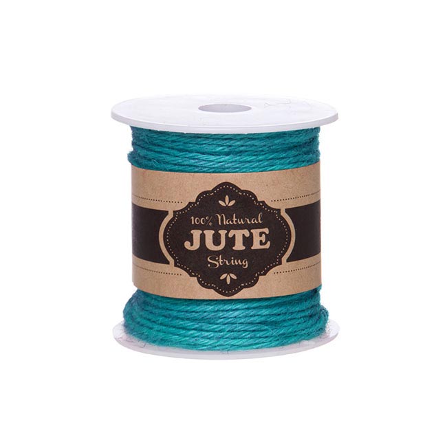 Natural Jute String 4ply 100g Aqua Blue (Approx 40m)