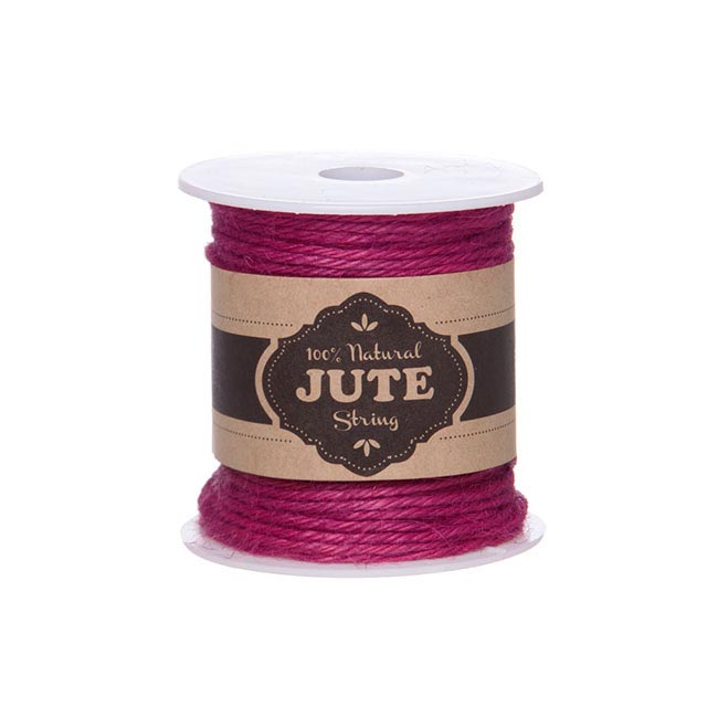 Natural Jute String 4ply 100g Hot Pink (Approx 40m)