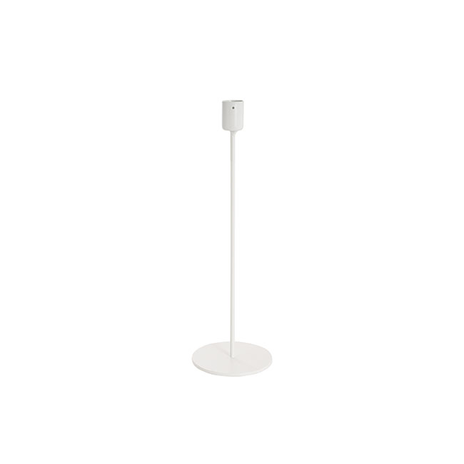 Single Metal Taper Candle Holders White (8.8x25cmH)