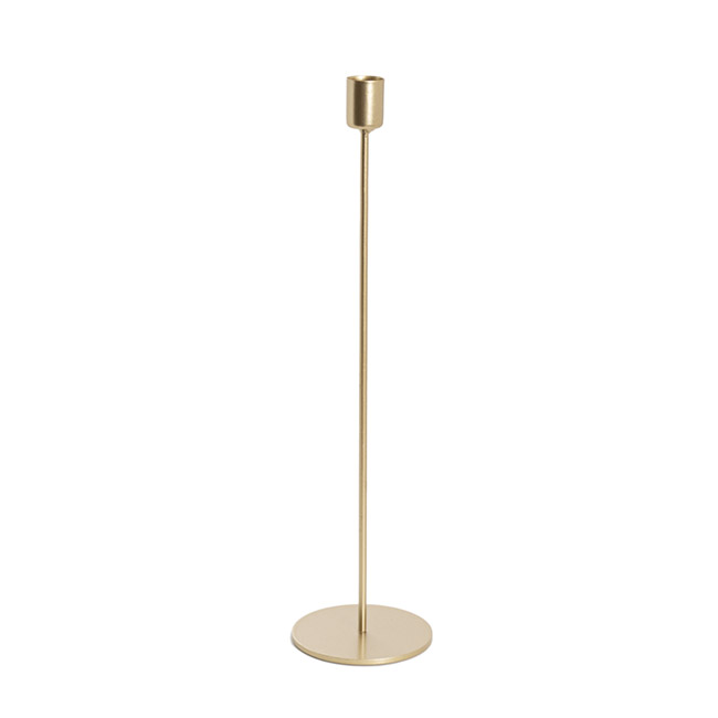 Metal Single Stand Candle Holder Gold (8.8x35cmH)