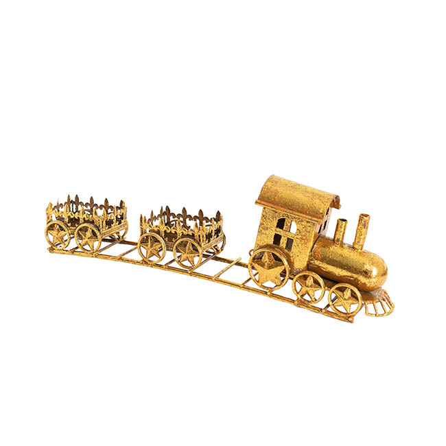 Metal Train Decoration Gold (45cm Long)
