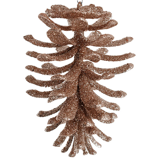 Hanging Open Xmas Pinecone Pack 2 Brown (14cmH)