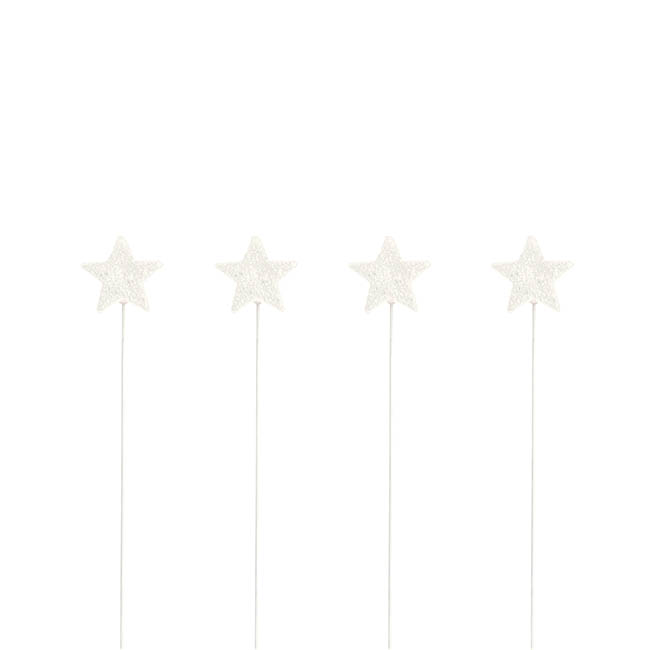 Christmas Star Glitter Picks Pack 12 Assorted (4cmDx20cmH)