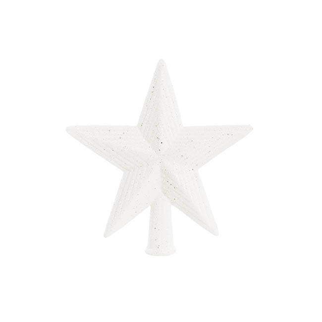 Glitter Star Tree Topper White (20cmH)