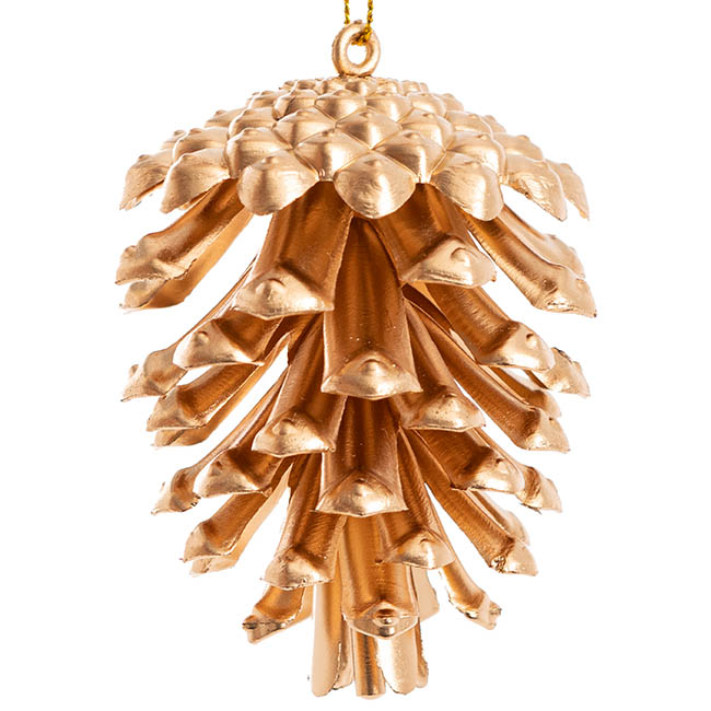 Hanging Christmas Pinecone Pack 3 Matte Gold (7.5cmH)