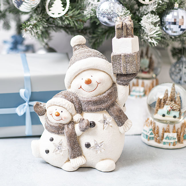 Two Snowman with LED Decoration (26x17x37cmH)