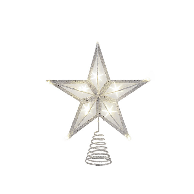 Tree Topper LED Star Silver (30x34cmH)