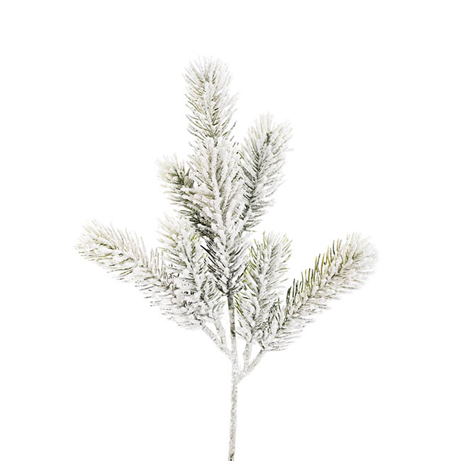 Snow Flocked Traditional Pine Pick White (36cmH)