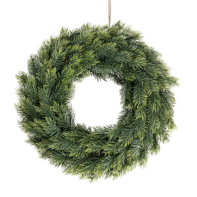 Real Touch Traditional Pine Wreath Green (45cmD)