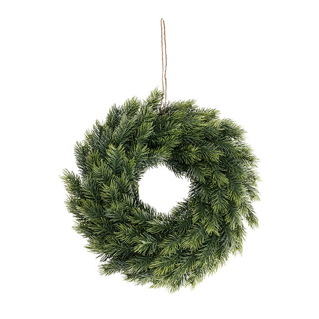 Traditional Pine Candle Holder Wreath Green (30cmD)