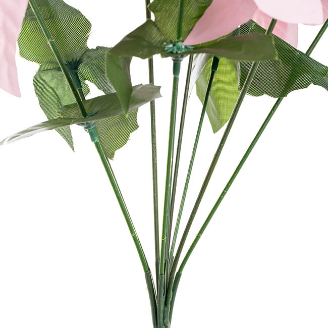 Poinsettia x 9 Head Spray Pink (40cmH)