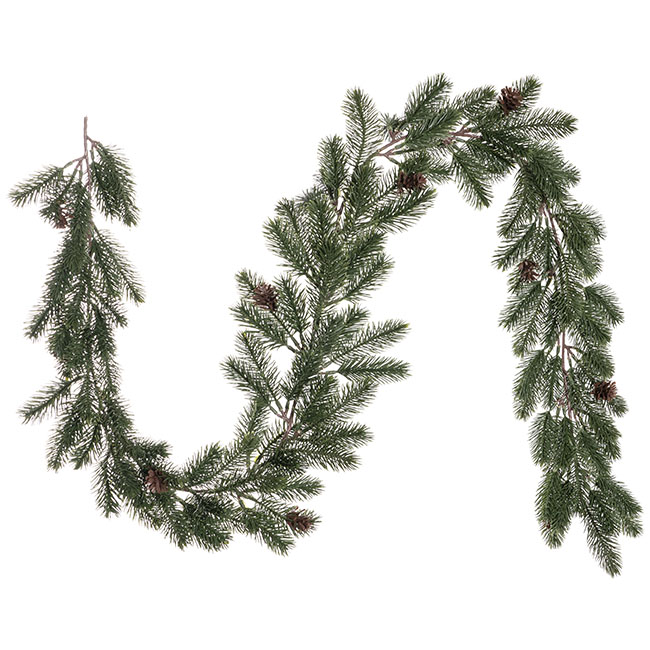 Real Touch Pine Garland w Pinecones (150cmL)