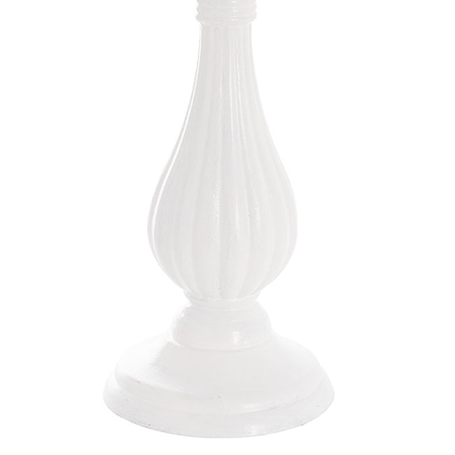 Classic Pillar Candle Holder White (10.5x10.5x24cmH)