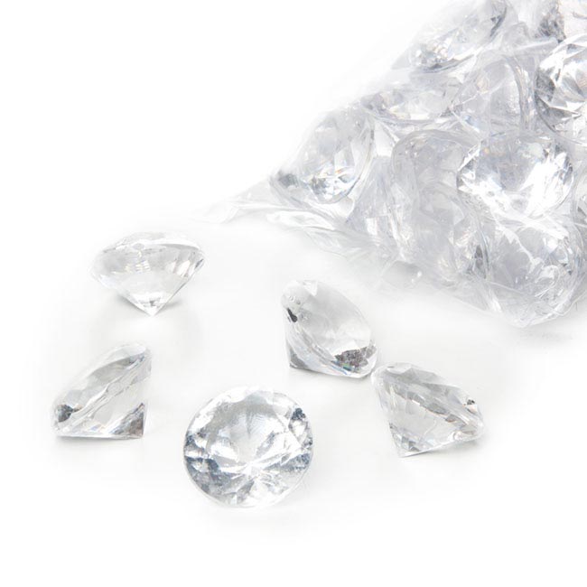 Acrylic Diamond Scatters Large Clear (29mm) 400g Bag
