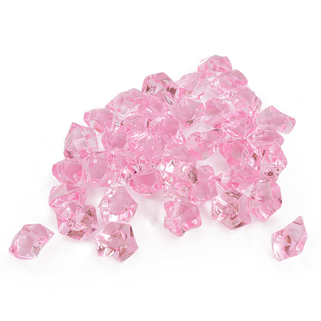 Acrylic Rock Crystal Scatters 15x25mm Light Pink (400g Jar)