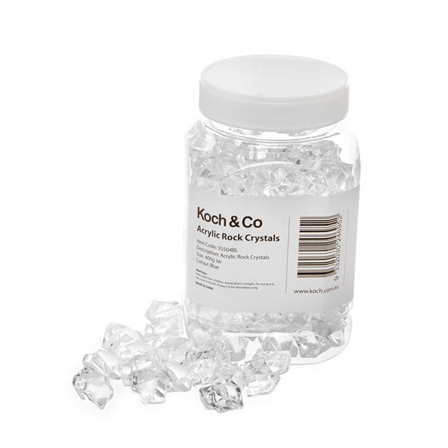 Acrylic Rock Crystal Scatters Clear (15x25mm) 400g Jar