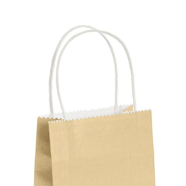 Kraft Paper Bag Shopper X Small Gold Pk10 (140Wx75Gx165mmH)