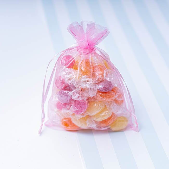 Organza Bag Medium Baby Pink (12.5x17cmH) Pack 10