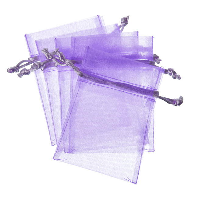 Organza Gift Bomboniere Bag Med Lavender Pk10 (12.5x17cmH)