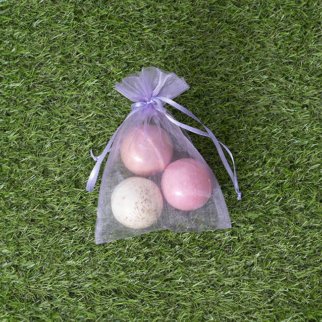 Organza Gift Bomboniere Bag Med Lavender Pk10 (12.5x17cmH)