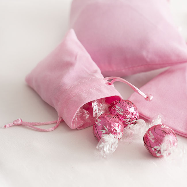 Velvet Gift Bag Small Pack 6 Baby Pink (7.5x10cmH)