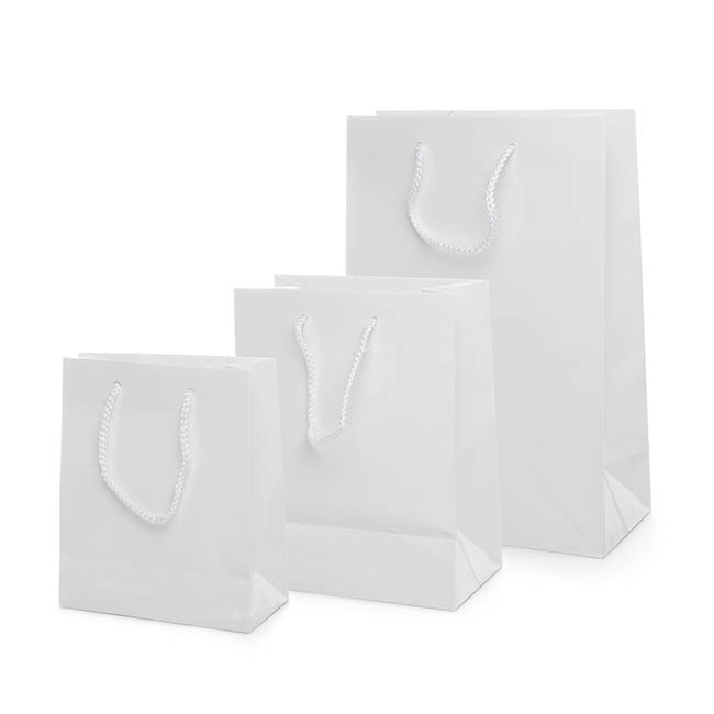 Paper Bag Gloss Shopper Extra Small White (180Wx85Gx215mmH)