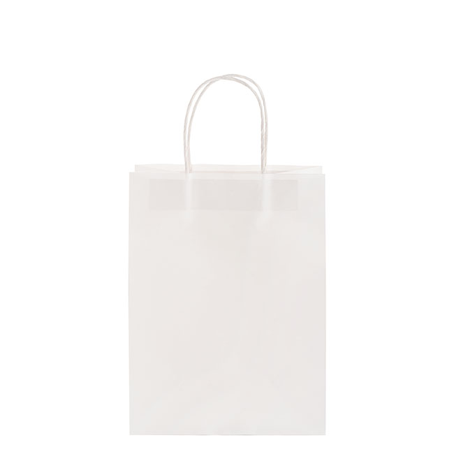 Kraft Paper Bag Shopper Medium White Pk10 (205Wx110Gx275mmH)