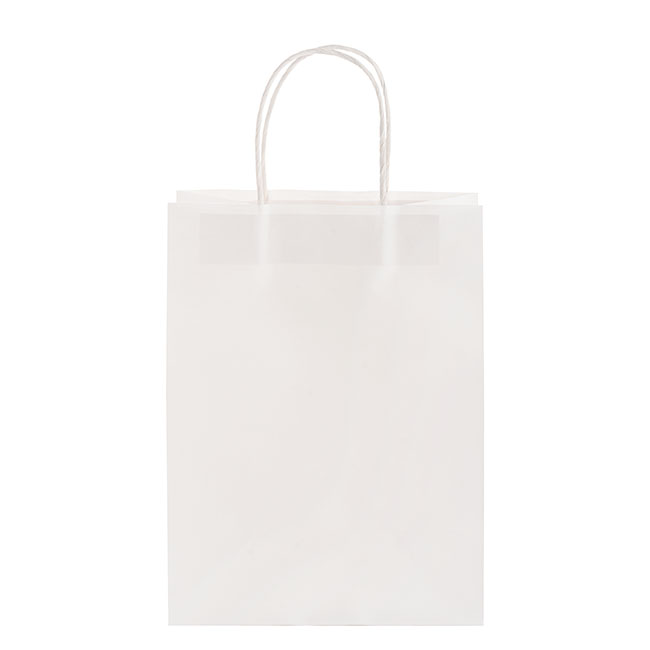 Kraft Paper Bag Shopper XL White Pk10 (320Wx110Gx420mmH)