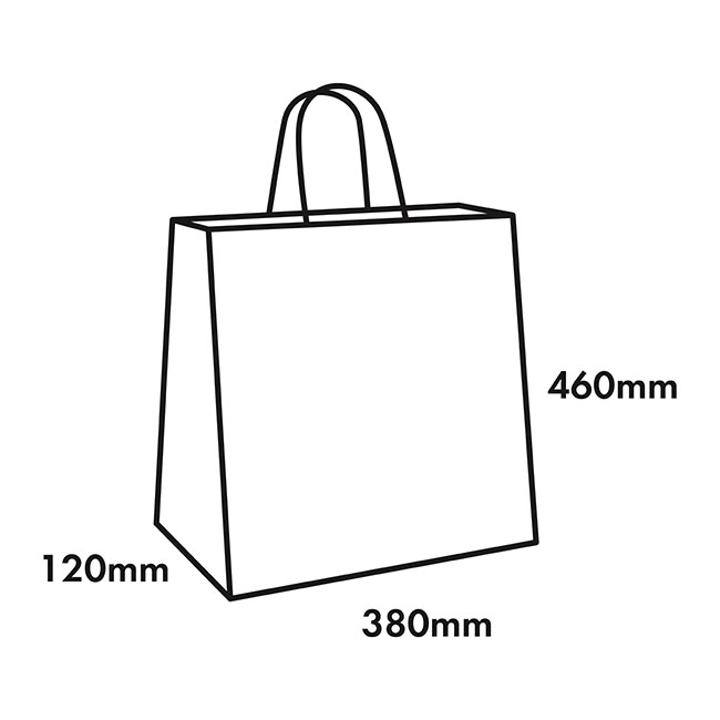 Kraft Paper Bag Shopper Jumbo Brown Pk10 (380Wx120Gx460mmH)