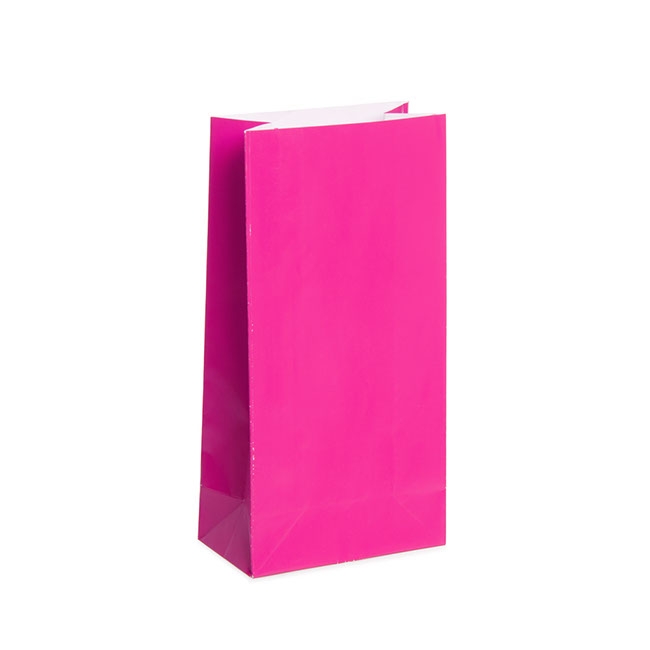 Lolly Bag Small Hot Pink (9Wx5Gx18cmH) Pack 25