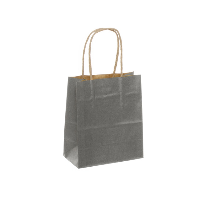 Kraft Paper Bag Shopper Extra Small Silver (140Wx75Gx165mmH)