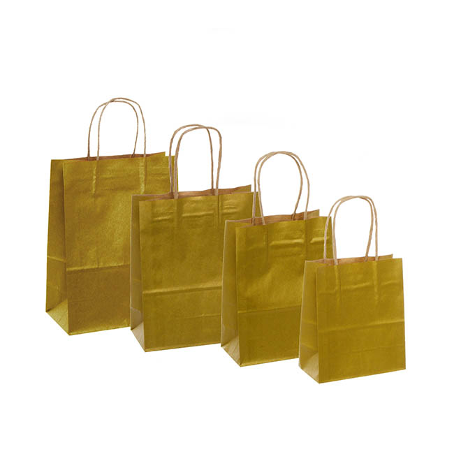 Kraft Paper Bag Shopper Small Gold (150Wx80Gx200mmH)