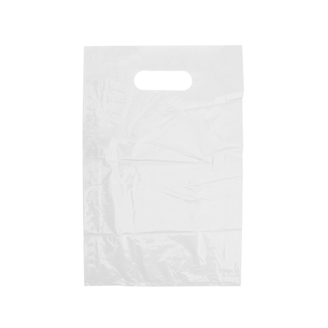 Gloss Plastic Checkout Bag Small White (250x380mmH)