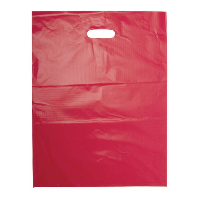 Plastic Bag Economy Checkout Bag Red (415x530mmH) Pack 25