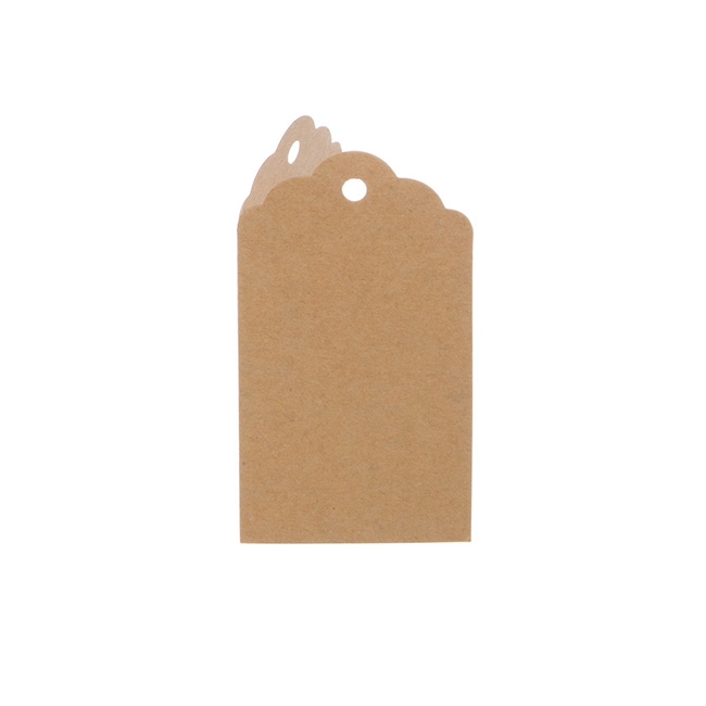 Hanging Gift Tags Folded Brown Kraft (5x9cmH) Pack 20