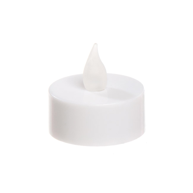 LED Tealight Continuous Glow White (3.8Dx1.5cmH) Pack 10