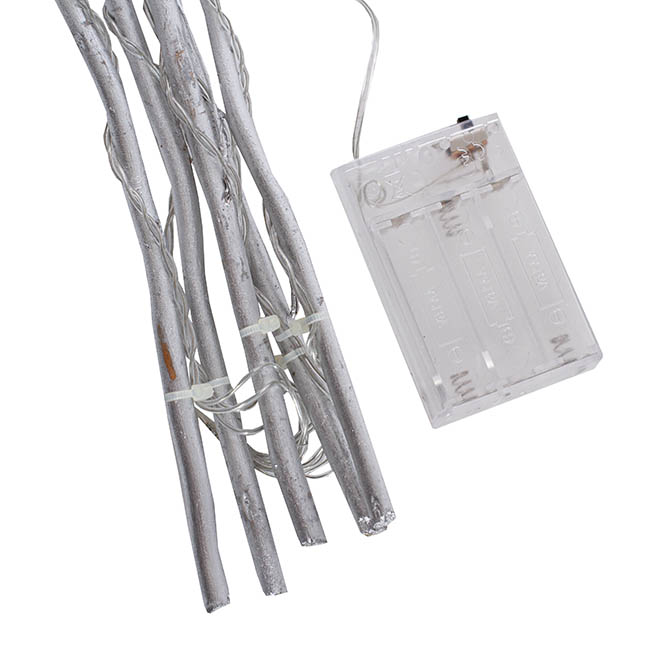 LED Willow Branch 3AA Silver (1.2m) Pack 5