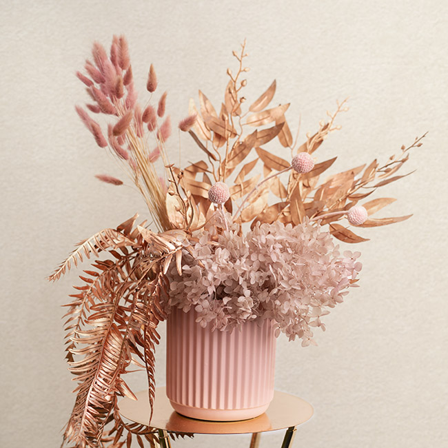 Ceramic Cyprus Vase Matte Light Pink (14DX15cmH)