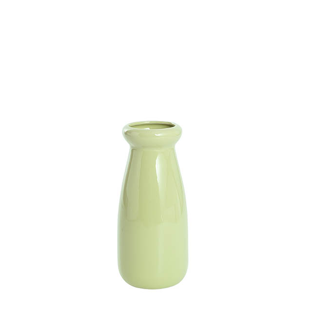 Ceramic Milk Bottle Petite Sage (6.5Dx14cmH)
