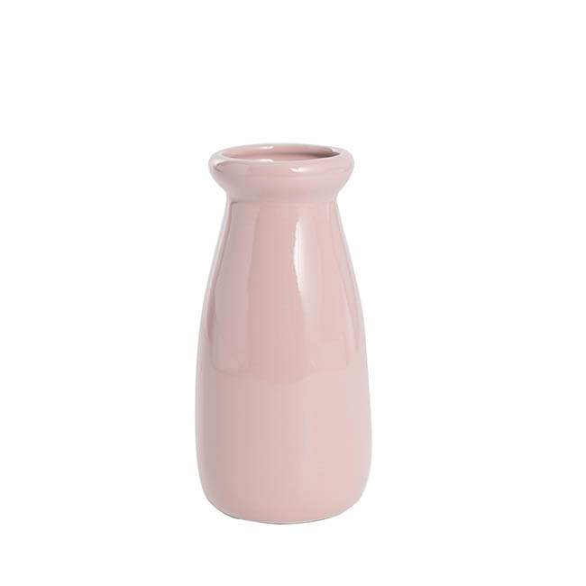 Ceramic Milk Bottle Medium Pink (9Dx20cmH)