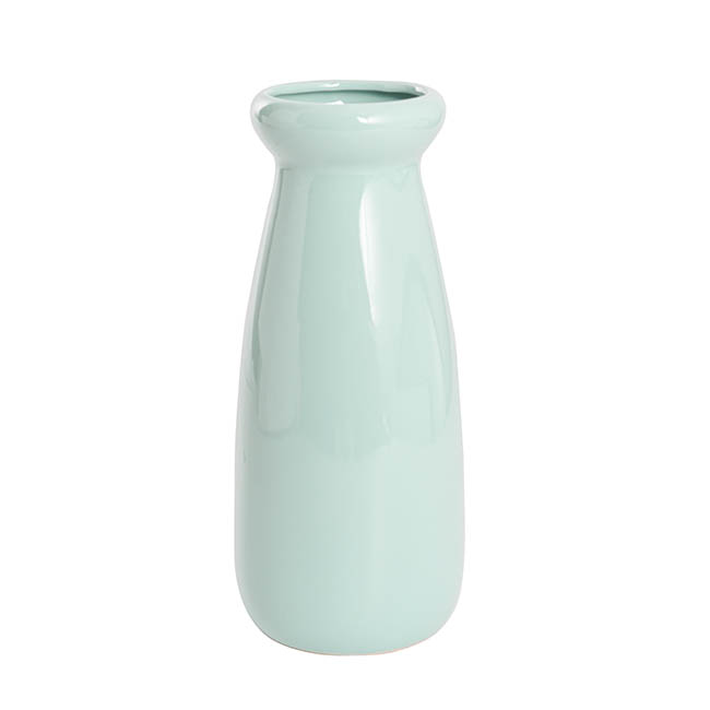 Ceramic Milk Bottle Large Blue (11Dx26cmH)