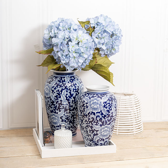 Peony Orient Porcelain Jar Blue & White (20×25cmH)