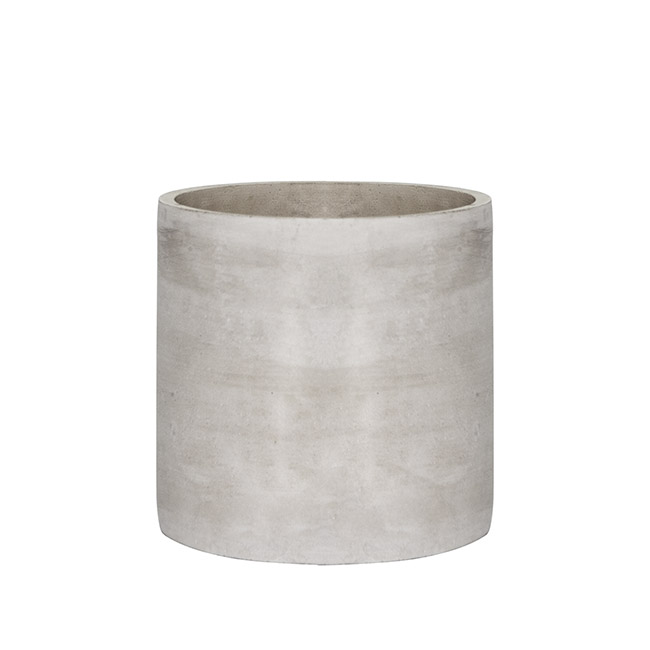 Cement Floral Cylinder Grey (12Dx12cmH)