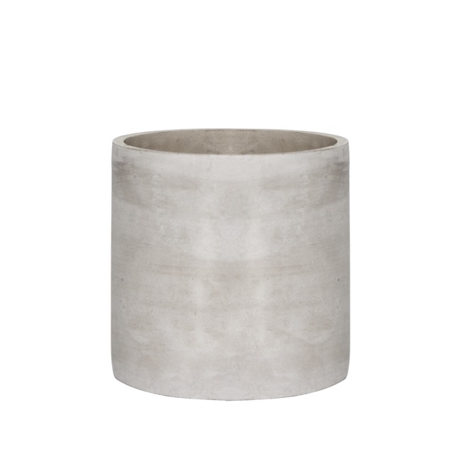 Cement Floral Cylinder Grey Drainage Hole (12x12cmH)