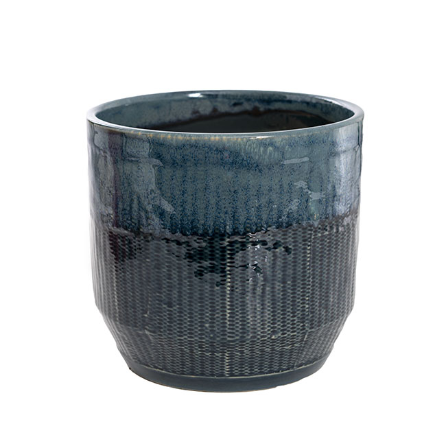 Ceramic Nelson Pot Large Navy Blue (19Dx18cmH)